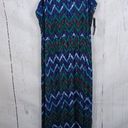 a.n.a NWT  a new approach Dress Long Maxi Sleeveless Zig Zag Boho Blue Green Photo 2