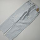 Levi's NWT  Wedgie Straight in Thin Ice Destroyed Rigid Denim Crop Jeans 28 $128 Photo 2