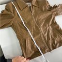 Vera Pelle  Jacket Womens X Large Tan Camel Real Leather Collared Full Zip Italy Photo 5