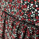 Boohoo  Ditsy Long Sleeve Tiered Floral Button Up Mini Smock Dress 14 Red Black Photo 8