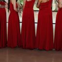 David's Bridal Red Satin Bridesmaids Dress Photo 1