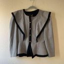 Houndstooth Vintage womens  peplum ruffle detail blazer size large Photo 0