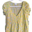 Abound Nordstrom  Women's Puffed Sleeve Blouse Multi Tarry Yellow Floral NWT Photo 2