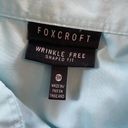 Foxcroft  Wrinkle Free Blue Button Down Blouse size 16W 3/4 Sleeves Photo 3