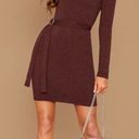 Maroon Ring Belted knit Bodycon Dress Red Size M Photo 0