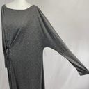 Caslon New  Cozy Knit Long Sleeve Wrap Dress Side Tie Midi Charcoal Grey Photo 6