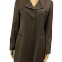 Mulberry  Worsted Wool Brown Belt Less Trench Coat 4 Button Jacket Women’s 10 Photo 0