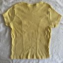 Ellemenno Vintage Pastel Butter Yellow Ribbed Top Photo 2