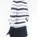 Q&A Grey, White, Pink & Black Striped Ribbed Turtleneck Photo 2