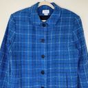 Cricket Lane Collection Wool Blend Size 12 Textured Blue Plaid Blazer Ja… Blue Photo 1