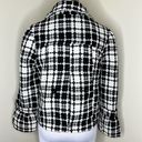 Oleg Cassini  Wool Blend Coat MEDIUM Black White Boucle Plaid Double Breasted Photo 1