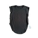 Halara NEW  Round Neck Curved Hem Black Yoga Sports Top Sz Medium Photo 5