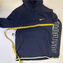 Nike  Women’s Dri-FIT Hoodie Size XS Navy Blue “Just Do It” Pullover Photo 8