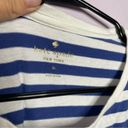 Kate Spade  ' Catch me if you can' Graphic Striped Shirt Navy Womens Size Medium Photo 2