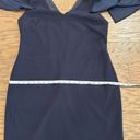 Trina Turk  Cape Sleeve V-Neck Tie Back Dress Navy Blue Size 12 NWOT Photo 6