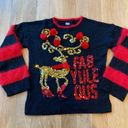 Holiday Time  Women’s Christmas Sweater Reindeer Small Photo 1