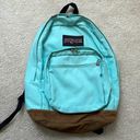 Jansport  Leather Bottom Turquoise/Light Blue Campus Backpack Photo 0