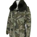 ma*rs MR &  ITALY Camouflage Print Coat with Fox Fur Collar Photo 5