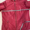 Chico's Chico’s Pink Leather Jacket Moto Zipper Jacket Sz 16 Long Sleeve Lined Pockets Photo 7