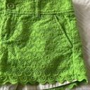 Lilly Pulitzer  Green Eyelet Walsh Women's Preppy Cotton Shorts Size 00 Photo 1