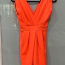 Lac Bleu  Women's Highlighter Coral Orange Midi Sleeveless Dress Sz Small Photo 0