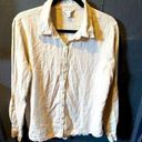 Orvis Women’s  Linen Long Sleeve Cream Button Up Shirt Large Photo 0