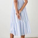 Rails  NWT Avril Gibson Stripe Midi Spaghetti Strap Linen Dress Blue/White Large Photo 2