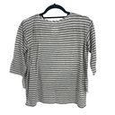 BCBGeneration  Speckled Striped Oversized High Low Side Slit 3/4 Sleeve T-Shirt Photo 5