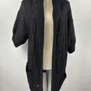 Vince  Alpaca Wool Duster Vest Cardigan Black Large Short Sleeve Hood Photo 7