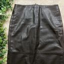 Catherine Malandrino  Faux Leather Zip Pencil Skirt Dark Chocolate Brown Size 2 Photo 2