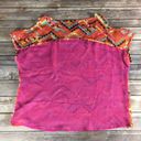 Full Tilt SHEER ORANGE & PINK AZTEC COLD SHOULDER TOP Photo 4