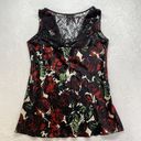 Jonathan Martin  tank top Women M Red Rosed Lace Floral Cowl Neck Sleeveless Photo 8