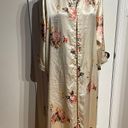 Oscar de la Renta Vintage Floral Kimono Robe Duster Cover Coastal Cottage Colorful Coquette Sleepwear Nightgown Chemise Robe Slip L Pajama Lingerie Photo 0