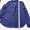 DNA Couture Long Sleeve Blouse Size Small Blue Zipper / Button Detail 3/4 Sleeve Photo 9