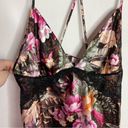 Linea Donatella  Floral Satin Racerback Sleep Lingerie Tank Large NWT Photo 5