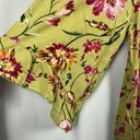 First Love  Boho Blouse Relaxed Fit Stretch Neckline Ruffle 3/4 Sleeves Floral M Photo 1