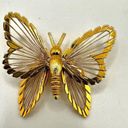 Monet  gold tone vintage butterfly brooch Photo 1