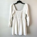 ASTR  The Label Cinched Waist Long Sleeve Mini Dress White M Photo 4