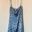 Forever 21 blue paisley print silky dress size M. Photo 2