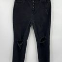 KanCan USA KanCan High Rise Skinny Distressed Button Fly Black Denim Jeans Women’s Size 30 Photo 0