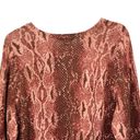 Isaac Mizrahi  blouse snakeskin print chiffon knit 3/4 sleeve brown tunic 2X Photo 3