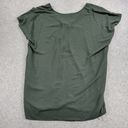 ee:some  Womens Blouse Top 1XL Olive Green V-neck Relaxed Fit Cap Sleeve Stretch Photo 9