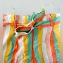 Loft  Citrus Striped PaperBag Pull On Shorts Orange Green Yellow Pastel Size Med Photo 2