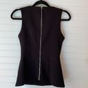 Dynamite  Women’s Black V-Neck Sleeveless Zip Peplum Blouse Top Size Small Photo 4