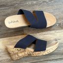 Life Stride  Divine Open Toe Slip On Wedge Sandals size 9.5W NWOT wides navy Photo 9