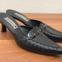 Brighton Vintage  “Pamela” Black Leather Pointy Heeled Mules Size 6M Photo 3