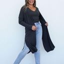 Carly Jean Los Angeles  CJs Favorite Ribbed Cardigan Charcoal Gray Size XXL Photo 10