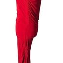 Club L  London Red Strapless Side Ruched Midi Tube Dress Photo 98