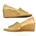 Jack Rogers Metallic Gold Canvas Palmer Espadrille Ripe Heel Wedge Size 9.5 Photo 3