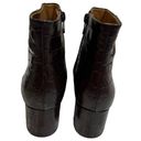 via spiga  Vinson Embossed Croc Espresso Block Heel Ankle Bootie Dark Brown Photo 2